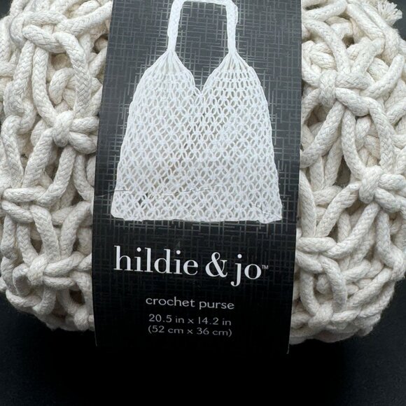 hildie & jo Crochet Tote Bag - Natural New grocery shopping bag reusable boho bo - Picture 2 of 6